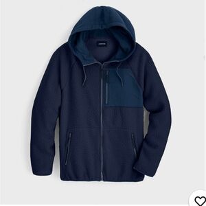 J. Crew Navy Hooded Sherpa Jacket